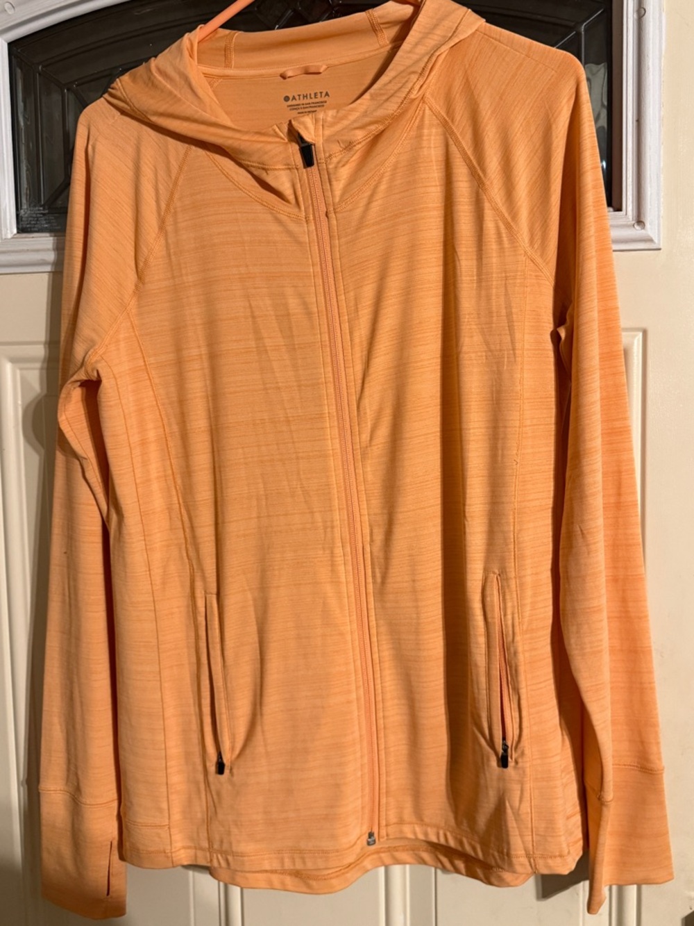 Athleta Women's Peach-Orange Full-Zip Hooded Jacket